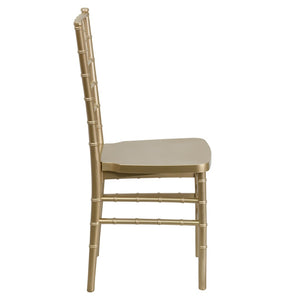 English Elm HERCULES Premium Stacking Chiavari Chair - Elegant Resin Seating for Weddings, Events & Rentals Gold LE-GOLD-GG