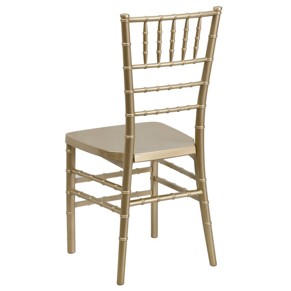 English Elm HERCULES Premium Stacking Chiavari Chair - Elegant Resin Seating for Weddings, Events & Rentals Gold LE-GOLD-GG