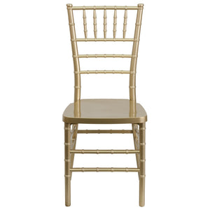 English Elm HERCULES Premium Stacking Chiavari Chair - Elegant Resin Seating for Weddings, Events & Rentals Gold LE-GOLD-GG