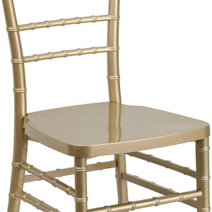 English Elm HERCULES Premium Stacking Chiavari Chair - Elegant Resin Seating for Weddings, Events & Rentals Gold LE-GOLD-GG