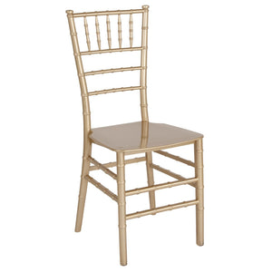 English Elm HERCULES Series Stacking Chiavari Chair - Elegant, Durable Seating for Events with Compact Storage Options Gold LE-GOLD-M-GG