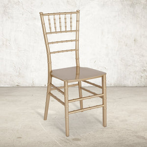 English Elm HERCULES Series Stacking Chiavari Chair - Elegant, Durable Seating for Events with Compact Storage Options Gold LE-GOLD-M-GG