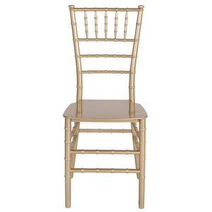 English Elm HERCULES Series Stacking Chiavari Chair - Elegant, Durable Seating for Events with Compact Storage Options Gold LE-GOLD-M-GG