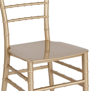 English Elm HERCULES Series Stacking Chiavari Chair - Elegant, Durable Seating for Events with Compact Storage Options Gold LE-GOLD-M-GG