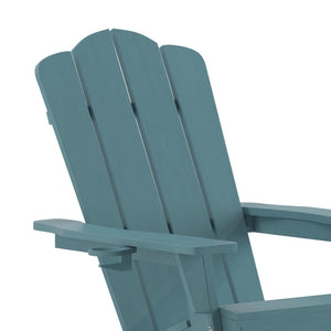 English Elm Newport Adirondack Rocking Chair - Weather-Resistant HDPE with Cup Holder for Comfort & Style Blue LE-HMP-1044-31-BL-GG