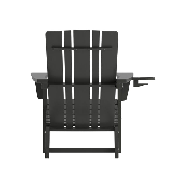 English Elm Halifax Adirondack Chair - Stylish, Weather-Resistant HDPE for Ultimate Comfort & Easy Maintenance Black LE-HMP-1045-10-BK-GG