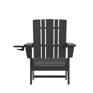 English Elm Halifax Adirondack Chair - Stylish, Weather-Resistant HDPE for Ultimate Comfort & Easy Maintenance Black LE-HMP-1045-10-BK-GG