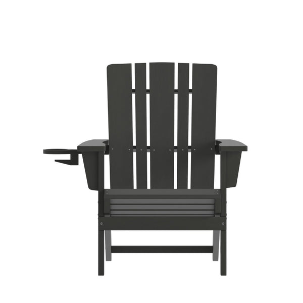 English Elm Halifax Adirondack Chair - Stylish, Weather-Resistant HDPE for Ultimate Comfort & Easy Maintenance Black LE-HMP-1045-10-BK-GG