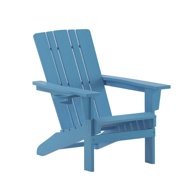English Elm Halifax Adirondack Chair - Stylish, Weather-Resistant HDPE for Ultimate Comfort & Easy Maintenance Blue LE-HMP-1045-10-BL-GG