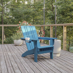 English Elm Halifax Adirondack Chair - Stylish, Weather-Resistant HDPE for Ultimate Comfort & Easy Maintenance Blue LE-HMP-1045-10-BL-GG