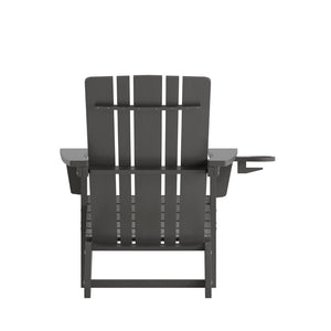 English Elm Halifax Adirondack Chair - Stylish, Weather-Resistant HDPE for Ultimate Comfort & Easy Maintenance Gray LE-HMP-1045-10-GY-GG