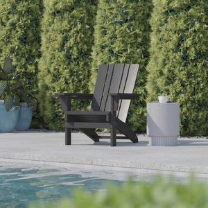 English Elm Halifax Adirondack Chair - Stylish, Weather-Resistant HDPE for Ultimate Comfort & Easy Maintenance Gray LE-HMP-1045-10-GY-GG
