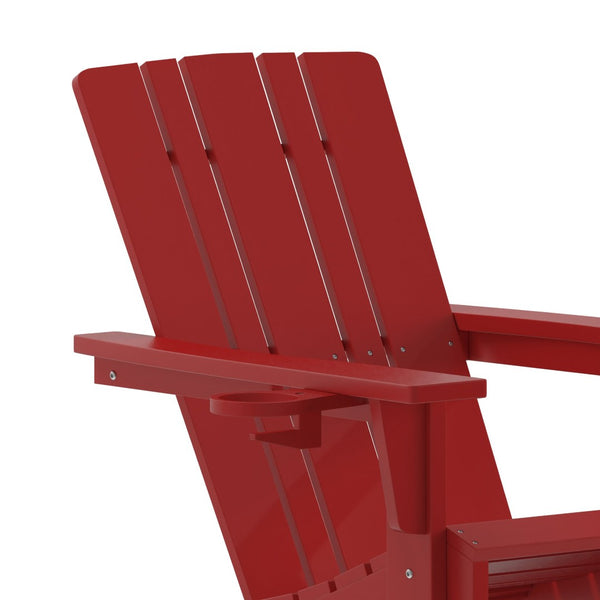 English Elm Halifax Adirondack Chair - Stylish, Weather-Resistant HDPE for Ultimate Comfort & Easy Maintenance Red LE-HMP-1045-10-RD-GG