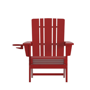 English Elm Halifax Adirondack Chair - Stylish, Weather-Resistant HDPE for Ultimate Comfort & Easy Maintenance Red LE-HMP-1045-10-RD-GG