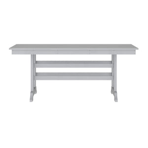 English Elm Abraham Commercial-Grade 72" Rectangle Recycled HDPE Adirondack Dining Table for Year-Round Use Gray LE-HMP-158-01-GRY-GG