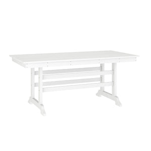 English Elm Abraham Commercial-Grade 72" Rectangle Recycled HDPE Adirondack Dining Table for Year-Round Use White LE-HMP-158-01-WHT-GG