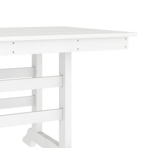 English Elm Abraham Commercial-Grade 72" Rectangle Recycled HDPE Adirondack Dining Table for Year-Round Use White LE-HMP-158-01-WHT-GG