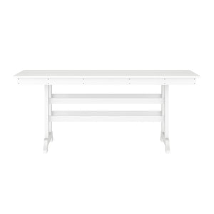 English Elm Abraham Commercial-Grade 72" Rectangle Recycled HDPE Adirondack Dining Table for Year-Round Use White LE-HMP-158-01-WHT-GG