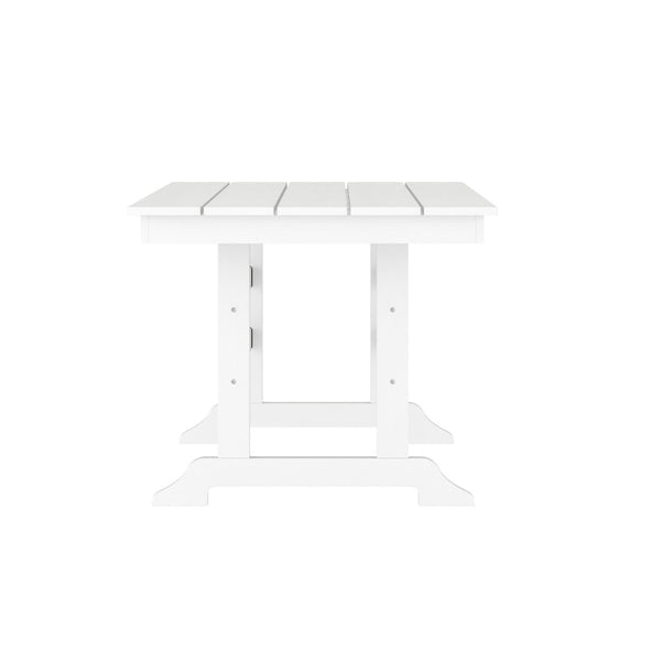 English Elm Tolleson Commercial 7-Piece Adirondack Dining Set for Indoor/Outdoor Use - Durable & Stylish Comfort White LE-HMP-158-2037-WHT-GG