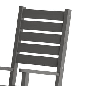 English Elm Manchester Contemporary Rocking Chair - All-Weather HDPE Rocker for Stylish Indoor/Outdoor Relaxation Gray LE-HMP-2002-110-GY-GG