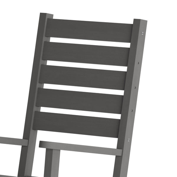 English Elm Manchester Contemporary Rocking Chair - All-Weather HDPE Rocker for Stylish Indoor/Outdoor Relaxation Gray LE-HMP-2002-110-GY-GG