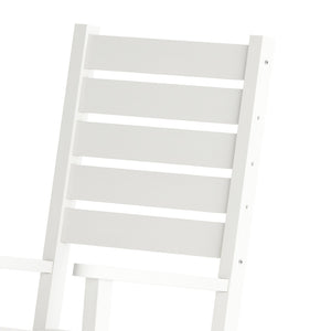 English Elm Manchester Contemporary Rocking Chair - All-Weather HDPE Rocker for Stylish Indoor/Outdoor Relaxation White LE-HMP-2002-110-WT-GG