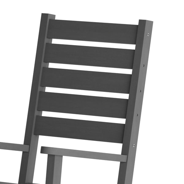 English Elm Manchester Commercial Grade 3-Piece Indoor/Outdoor Set with Durable Rocking Chairs & Table Gray LE-HMP-2002-2-T1620H-GY-GG