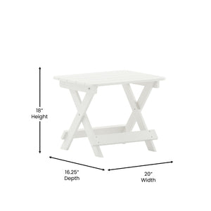 English Elm Manchester Commercial Grade 3-Piece Indoor/Outdoor Set with Durable Rocking Chairs & Table White LE-HMP-2002-2-T1620H-WT-GG