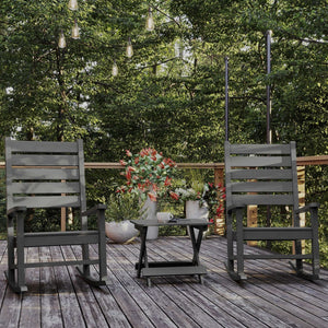 English Elm Halifax Outdoor Folding Side Table - Durable All-Weather Adirondack Design for Versatile Use Gray LE-HMP-2012-1620H-GY-GG