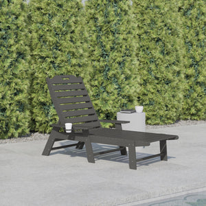 English Elm Monterey Adjustable Adirondack Lounger – Ergonomic All-Weather Lounge Chair with Cup Holder Comfort Gray LE-HMP-2017-414-GY-GG