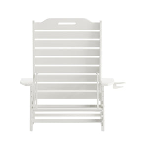 English Elm Monterey Adjustable Adirondack Lounger – Ergonomic All-Weather Lounge Chair with Cup Holder Comfort White LE-HMP-2017-414-WT-GG