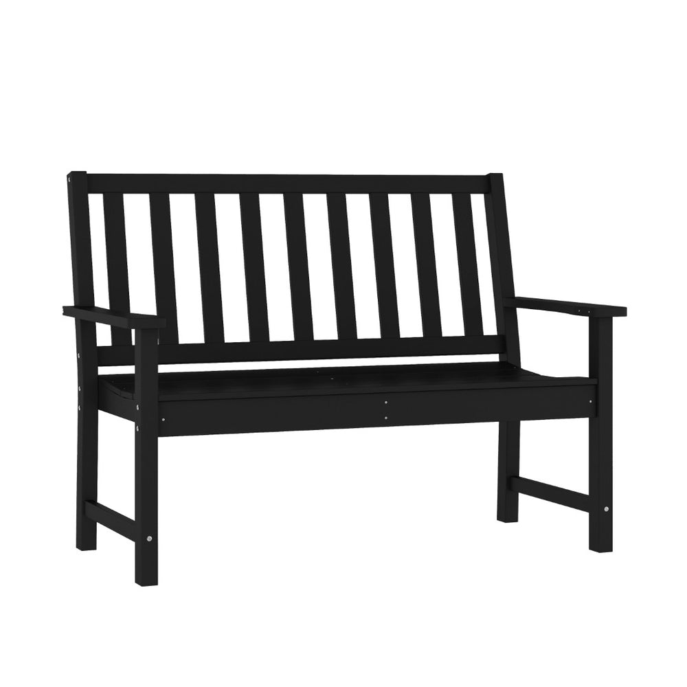 English Elm Ellsworth Commercial Grade 50" All-Weather Recycled HDPE Bench with Contoured Seat for Comfort Black LE-HMP-2035-12-BLK-GG