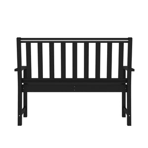 English Elm Ellsworth Commercial Grade 50" All-Weather Recycled HDPE Bench with Contoured Seat for Comfort Black LE-HMP-2035-12-BLK-GG