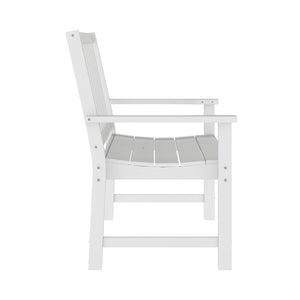 English Elm Ellsworth Commercial Grade 50" All-Weather Recycled HDPE Bench with Contoured Seat for Comfort White LE-HMP-2035-12-WHT-GG