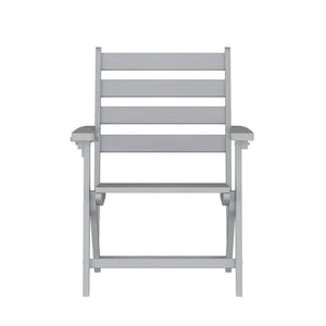 English Elm Tolleson Commercial Grade Adirondack Dining Chair with Cup Holder - Durable, Weather-Resistant Design Gray LE-HMP-2037-10-GRY-GG