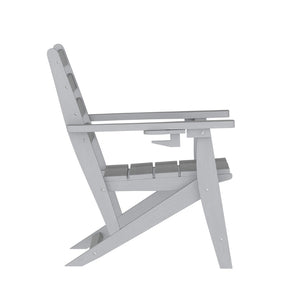 English Elm Tolleson Commercial Grade Adirondack Dining Chair with Cup Holder - Durable, Weather-Resistant Design Gray LE-HMP-2037-10-GRY-GG