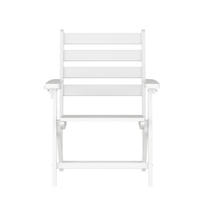 English Elm Tolleson Commercial Grade Adirondack Dining Chair with Cup Holder - Durable, Weather-Resistant Design White LE-HMP-2037-10-WHT-GG