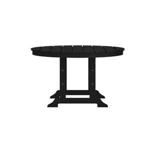 English Elm Colonel Commercial Grade 48" Round Recycled HDPE Adirondack Dining Table for Indoor/Outdoor Use Black LE-HMP-248-01-BLK-GG