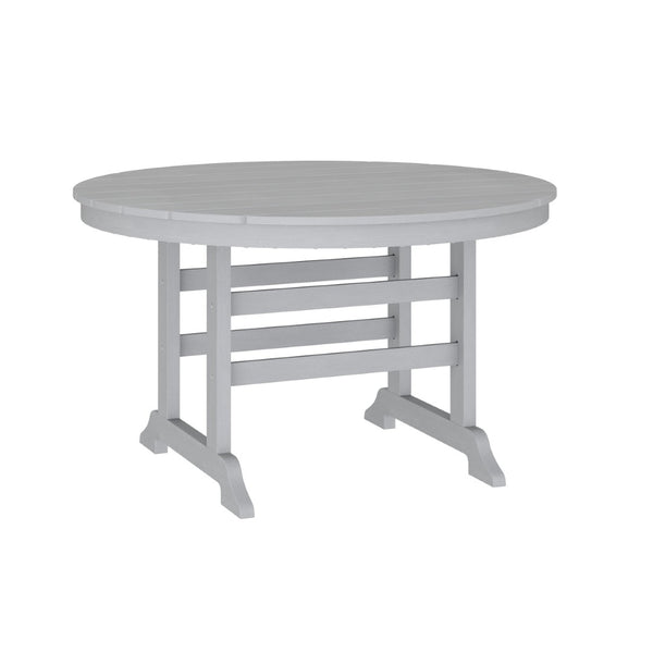 English Elm Colonel Commercial Grade 48" Round Recycled HDPE Adirondack Dining Table for Indoor/Outdoor Use Gray LE-HMP-248-01-GRY-GG