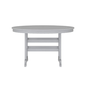 English Elm Colonel Commercial Grade 48" Round Recycled HDPE Adirondack Dining Table for Indoor/Outdoor Use Gray LE-HMP-248-01-GRY-GG
