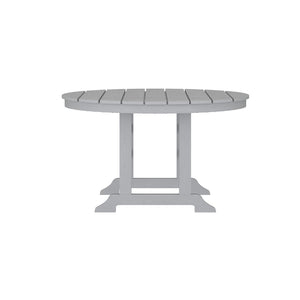 English Elm Colonel Commercial Grade 48" Round Recycled HDPE Adirondack Dining Table for Indoor/Outdoor Use Gray LE-HMP-248-01-GRY-GG