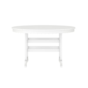 English Elm Colonel Commercial Grade 48" Round Recycled HDPE Adirondack Dining Table for Indoor/Outdoor Use White LE-HMP-248-01-WHT-GG