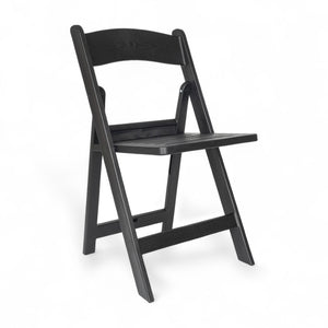 English Elm HERCULES Commercial Lightweight Wood-Look Resin Folding Event Chair for Indoor/Outdoor Use Black LE-L-1-BK-SLAT-GG