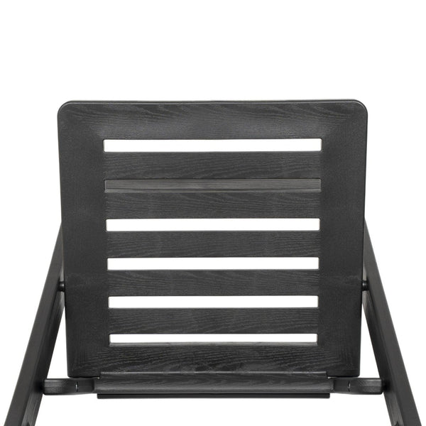 English Elm HERCULES Commercial Lightweight Wood-Look Resin Folding Event Chair for Indoor/Outdoor Use Black LE-L-1-BK-SLAT-GG