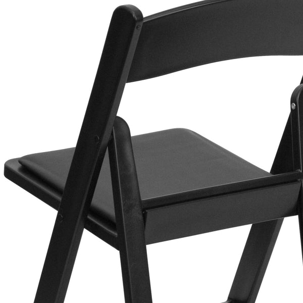 English Elm HERCULES 2 Pack Durable Indoor/Outdoor Folding Event Chairs with Classic Wood Look for Any Space Black 2-LE-L-1-BLACK-GG