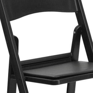 English Elm HERCULES 2 Pack Durable Indoor/Outdoor Folding Event Chairs with Classic Wood Look for Any Space Black 2-LE-L-1-BLACK-GG