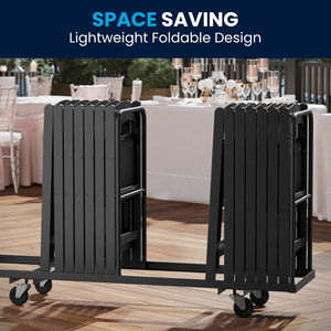 English Elm HERCULES 2 Pack Durable Indoor/Outdoor Folding Event Chairs with Classic Wood Look for Any Space Black 2-LE-L-1-BLACK-GG