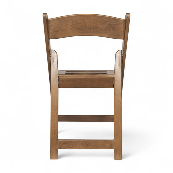 English Elm HERCULES Commercial Lightweight Wood-Look Resin Folding Event Chair for Indoor/Outdoor Use Chestnut LE-L-1-CHSNT-SLAT-GG