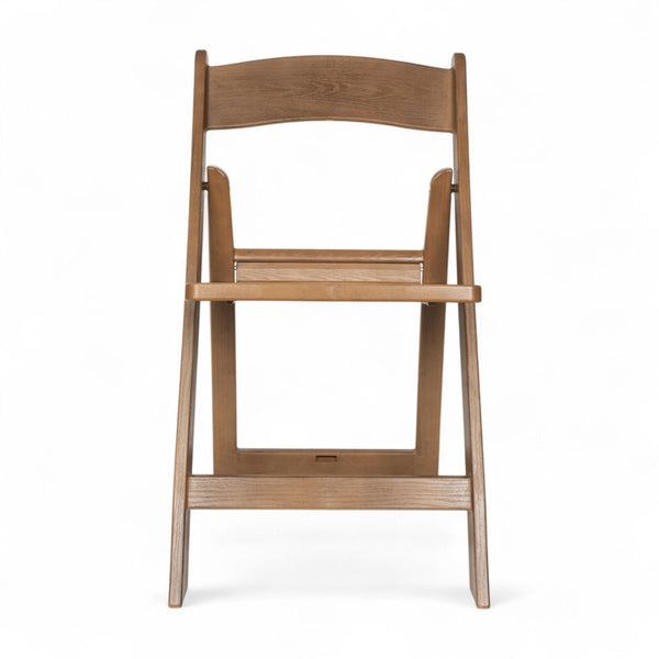 English Elm HERCULES Commercial Lightweight Wood-Look Resin Folding Event Chair for Indoor/Outdoor Use Chestnut LE-L-1-CHSNT-SLAT-GG