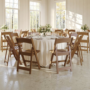 English Elm HERCULES Commercial Lightweight Wood-Look Resin Folding Event Chair for Indoor/Outdoor Use Chestnut LE-L-1-CHSNT-SLAT-GG